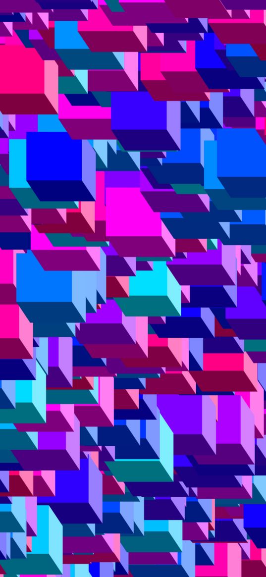 abstraction, cubes, multicolored, colors, volume