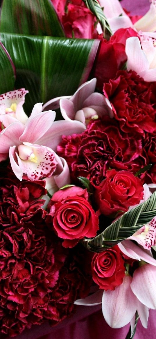 roses, carnations, orchids, flower, decoration