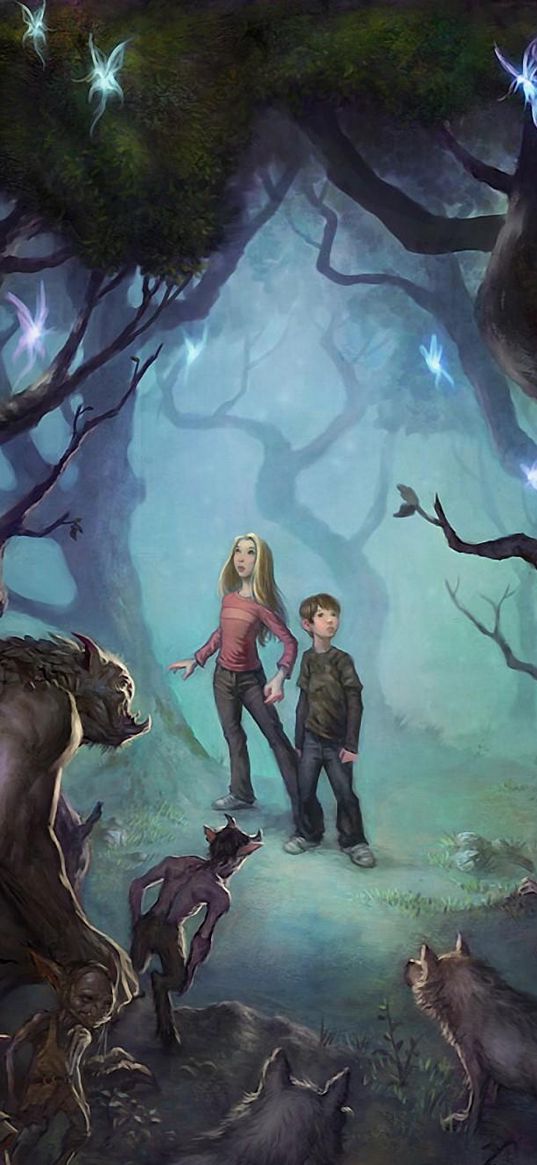 children, surprisingly, wolves, forest creatures