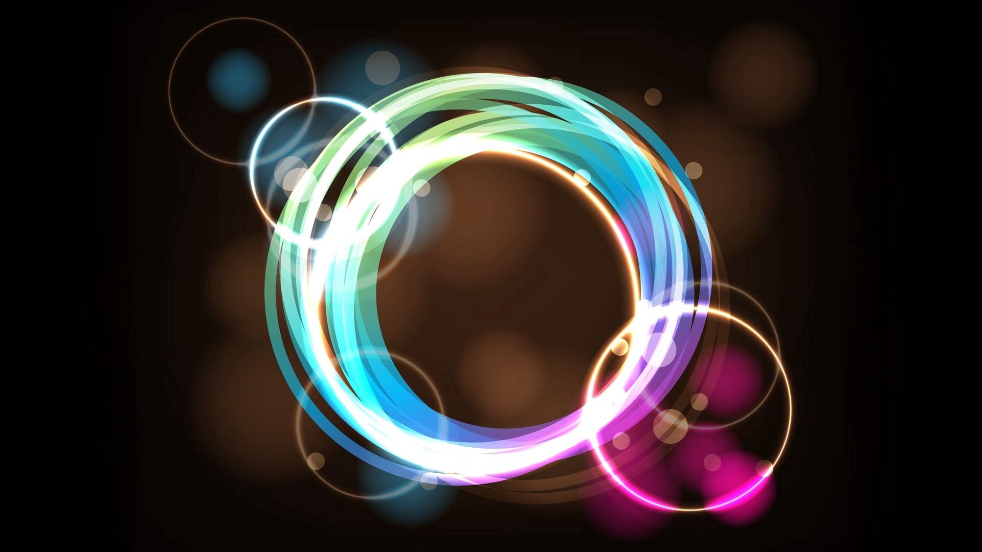 circles, light, exposure, colorful