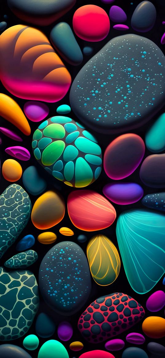 stones, multicolored, beauty, art, drawings