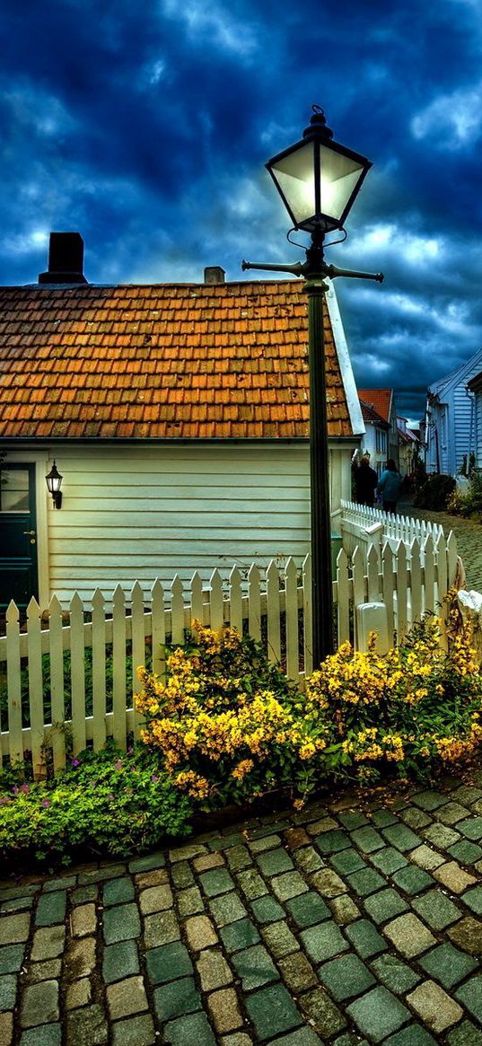 home, tile, fence, evening