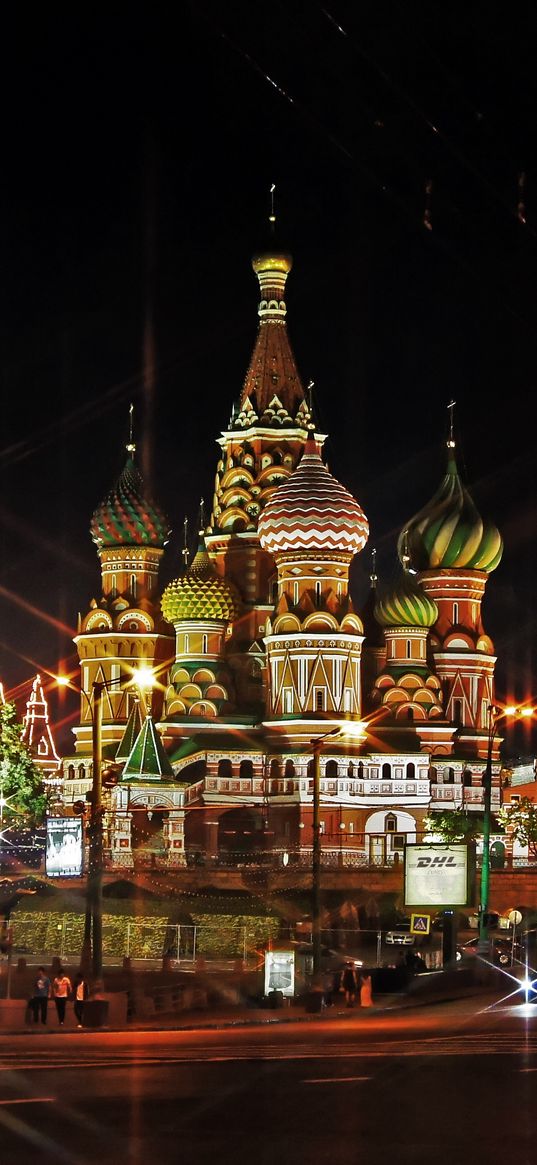 moscow, russia, red square, light, evening