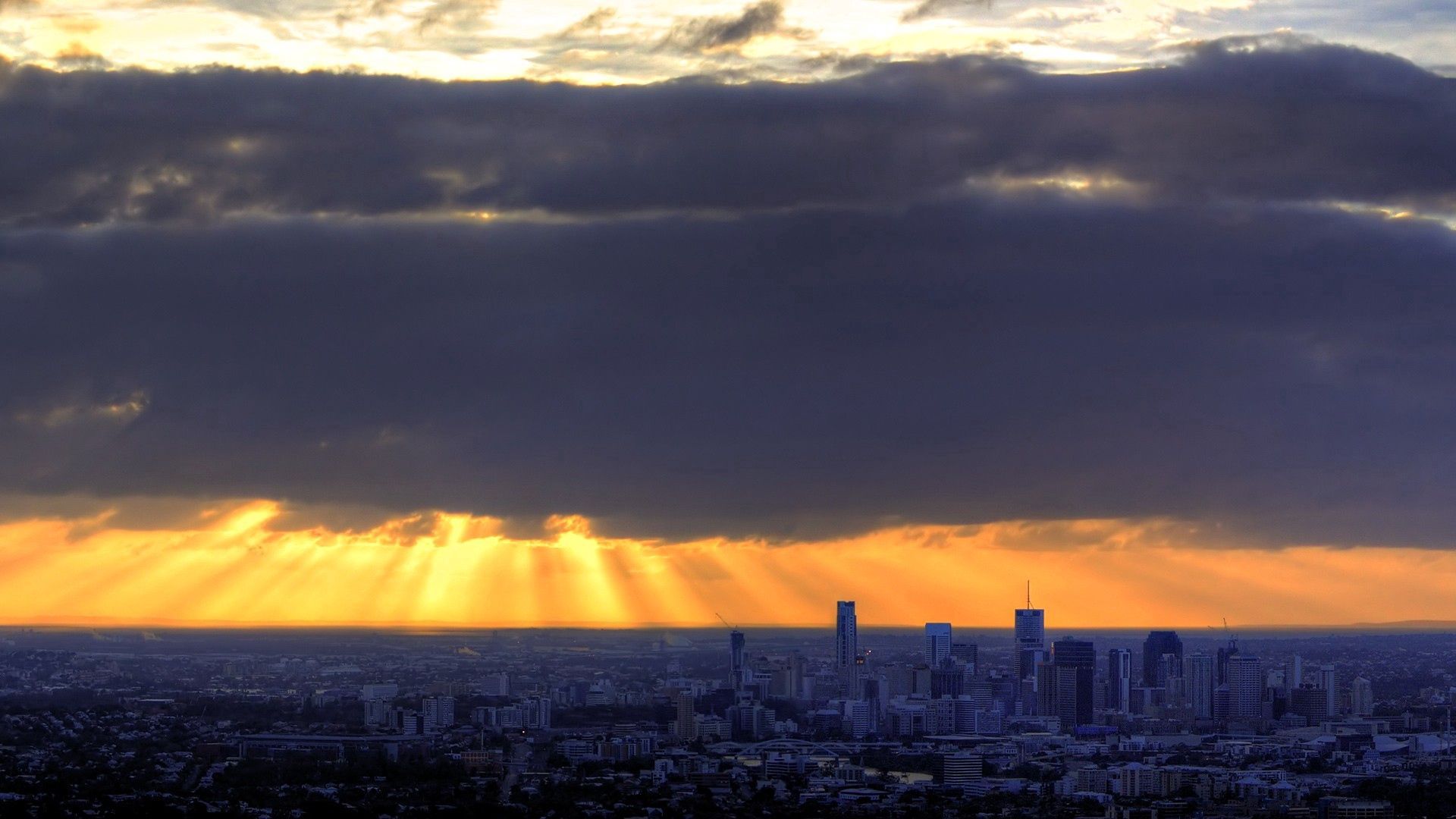 morning, sky, buildings, view from the top