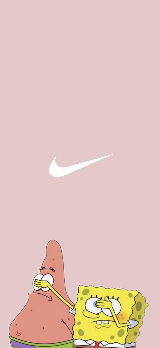 spongebob, patrick, cartoon, nike, logo, pink