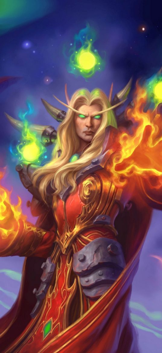 prince kael'thas, warcraft, hearthstone, game, magician, elf, magic, art