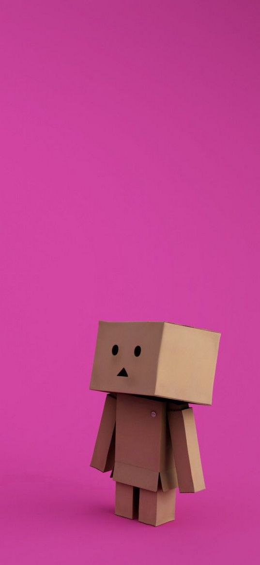 danboard, cardboard robot, background, pink