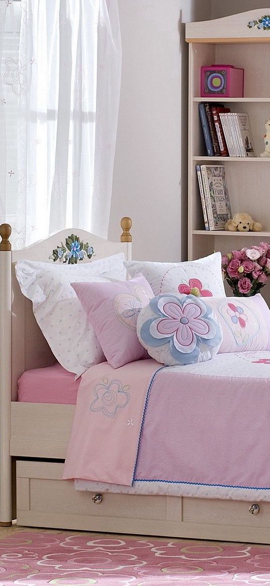 room, nursery, bedding, interior