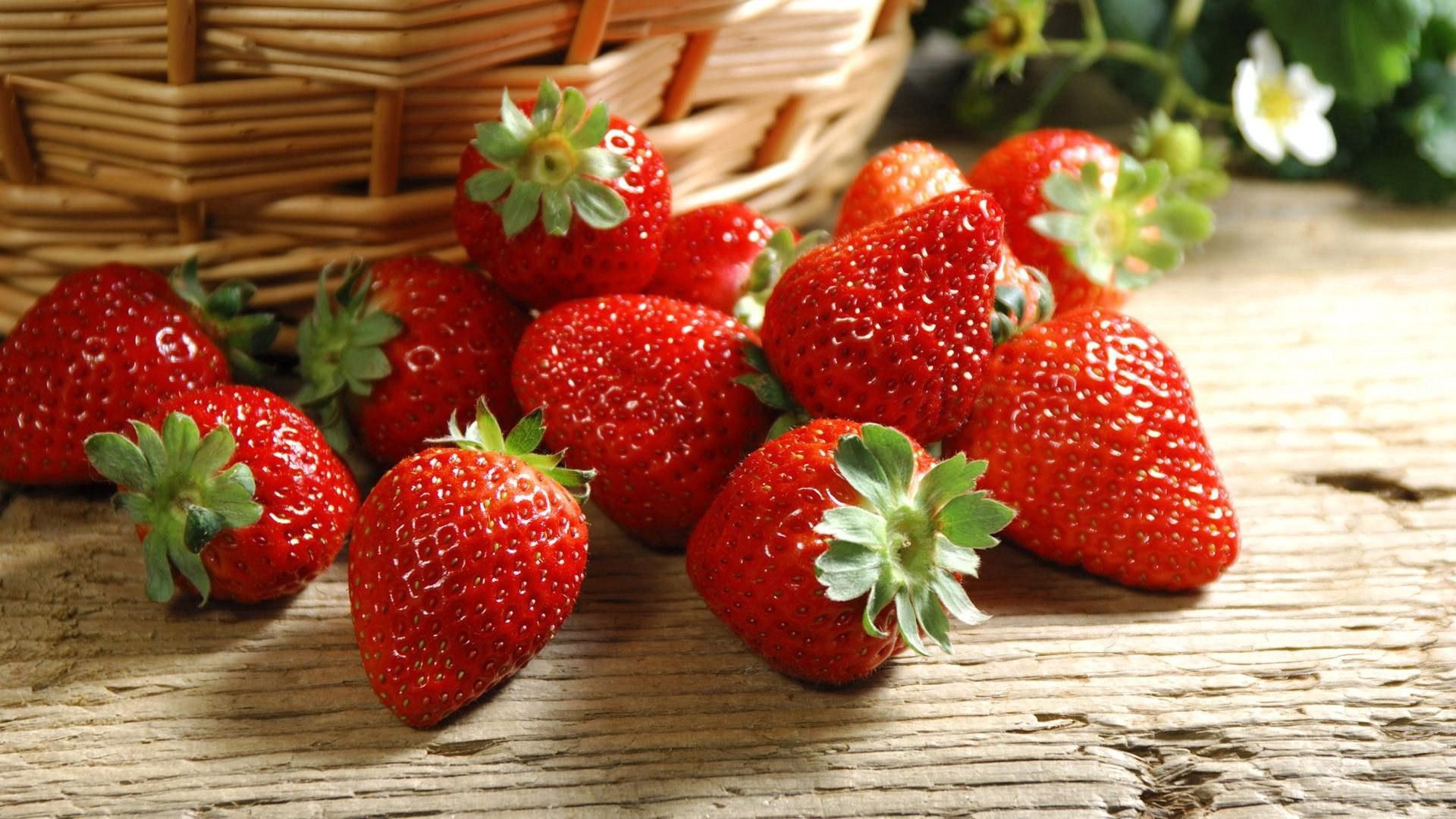 strawberries, fruit, sweet