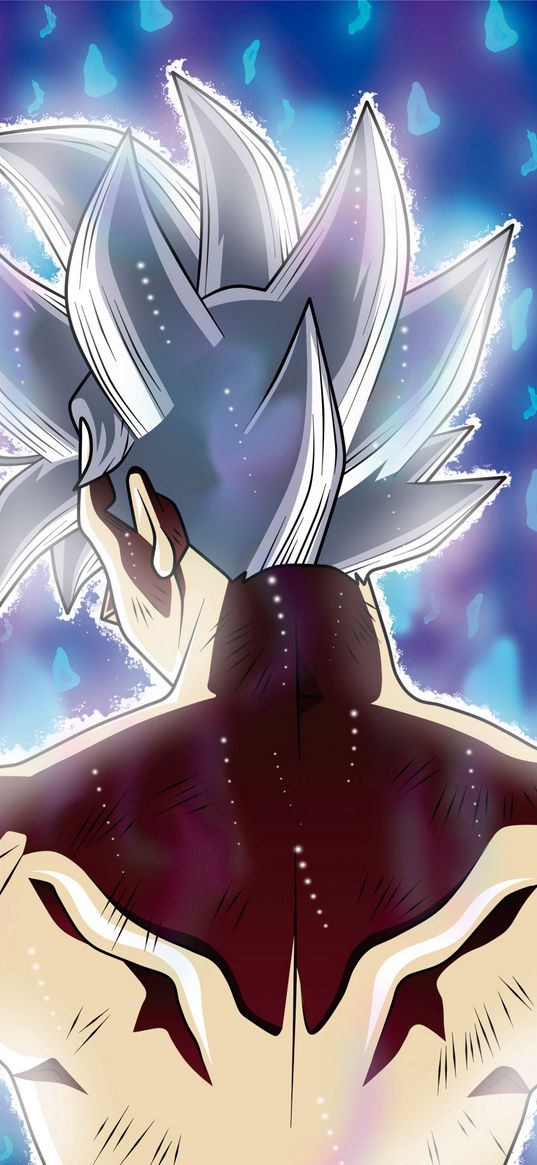 goku, ultra instinct, dragonball, anime, character, glow