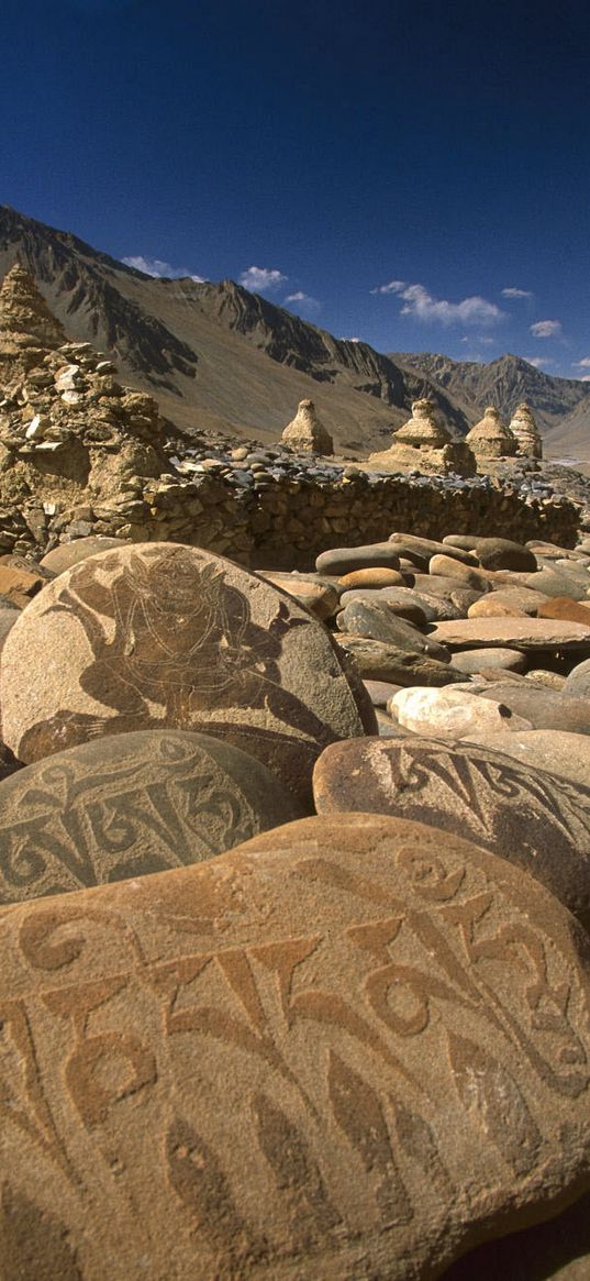 asia, mountains, stones, patterns, art