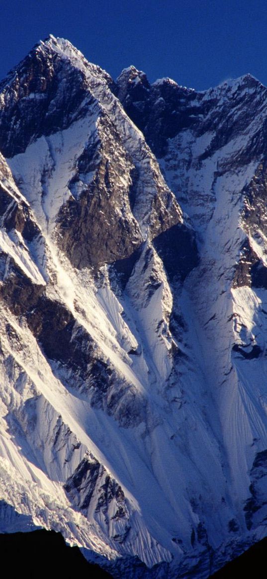 mountains, top, snow, cold, asia