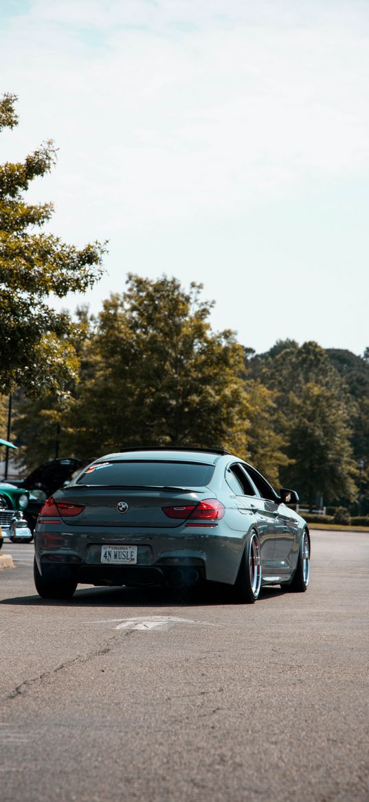 bmw, bmw m6, car, grey, road, street