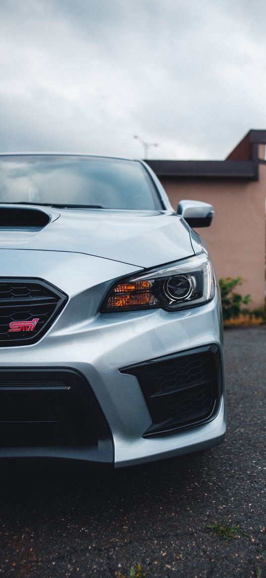 subaru wrx sti, subaru, car, white, headlight