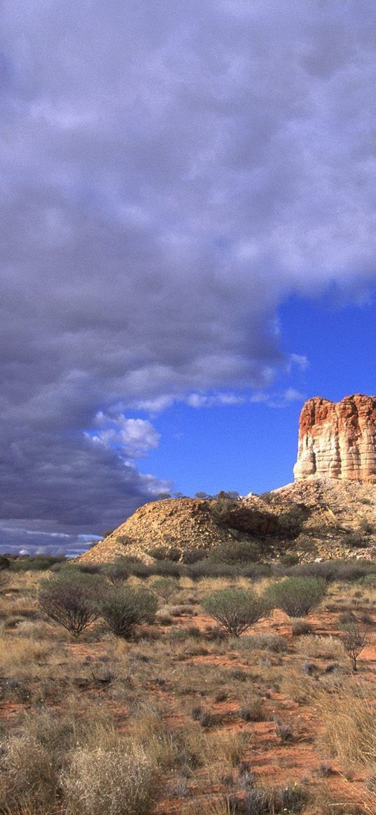 canyon, eminence, clouds, sky, australia