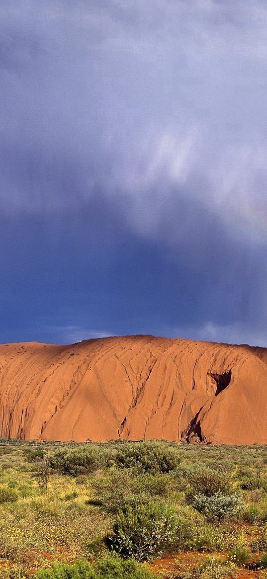 rainbow, australia, after rain, cloud, vegetation, canyon