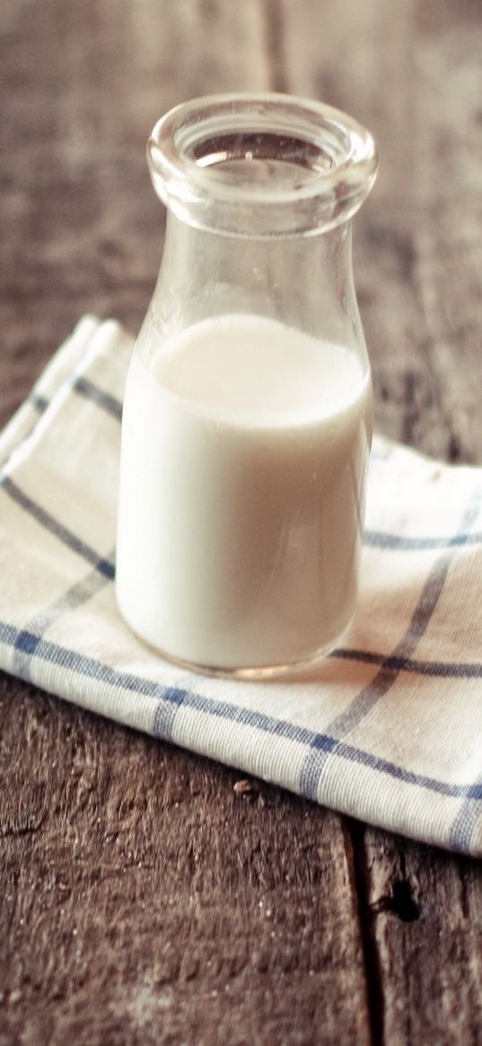 milk, bank, towels, wooden floor