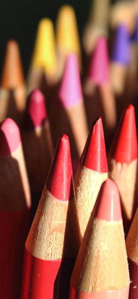 crayons, chiseled, colorful