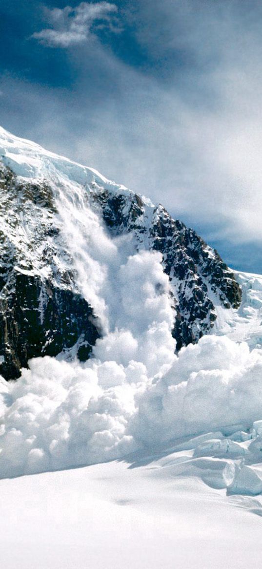 alaska, mountains, snow, avalanche