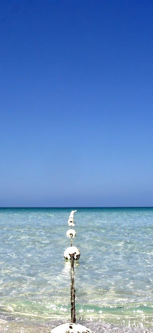 buoy, gulf, border, line, horizon