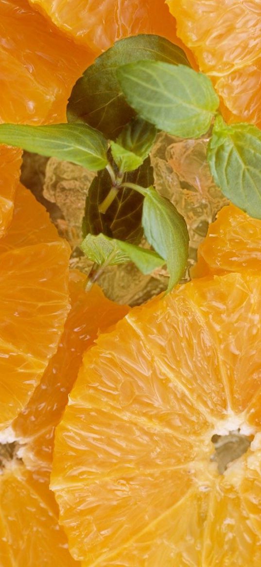 orange, sliced, fruit, peeled