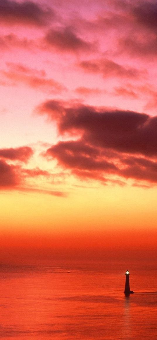 beacon, light, england, water, evening, sky