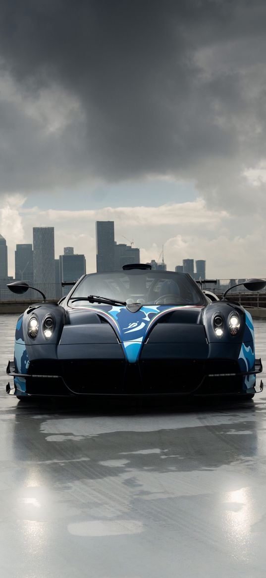 pagani huayra roadster, pagani, car, blue