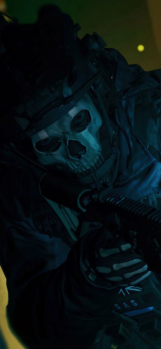 ghost, cod, call of duty, game, soldier, mask, skull, special forces, weapons, art