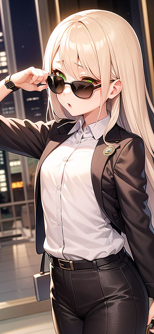 girl, sunglasses, style, anime