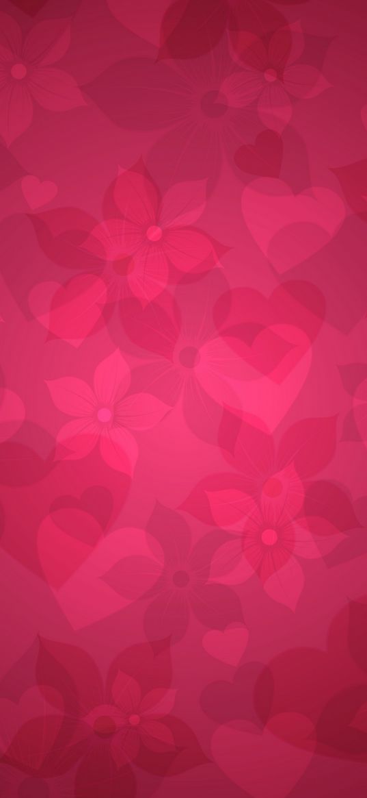 texture, pink, heart, hearts, flowers