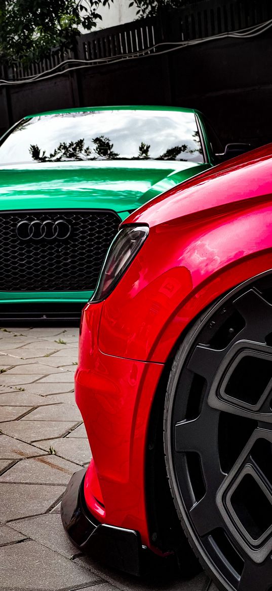 cars, audi, a5, red, green, wheel