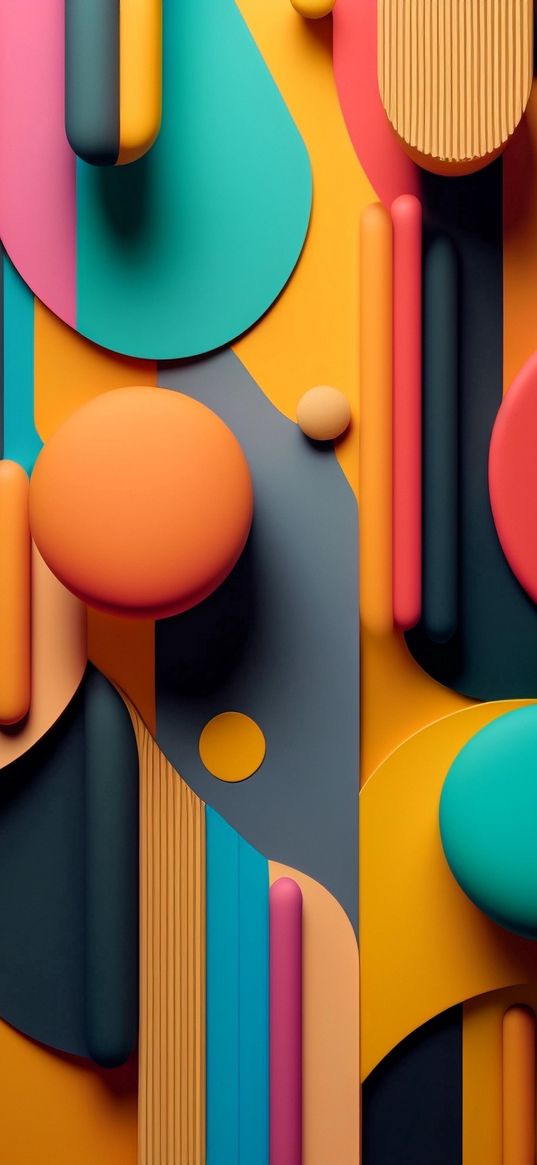 circles, stripes, shapes, geometry, colorful, abstraction, art