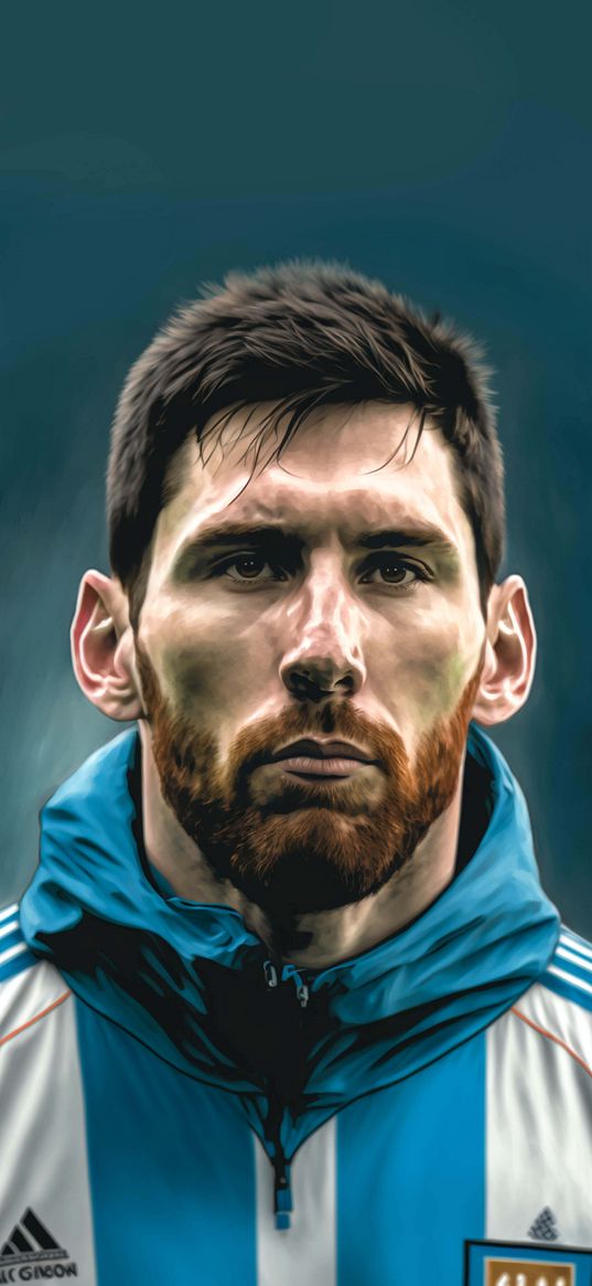 messi, footballer, portrait, drawing