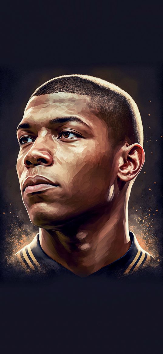 mbappe, footballer, guy, portrait, art, spray