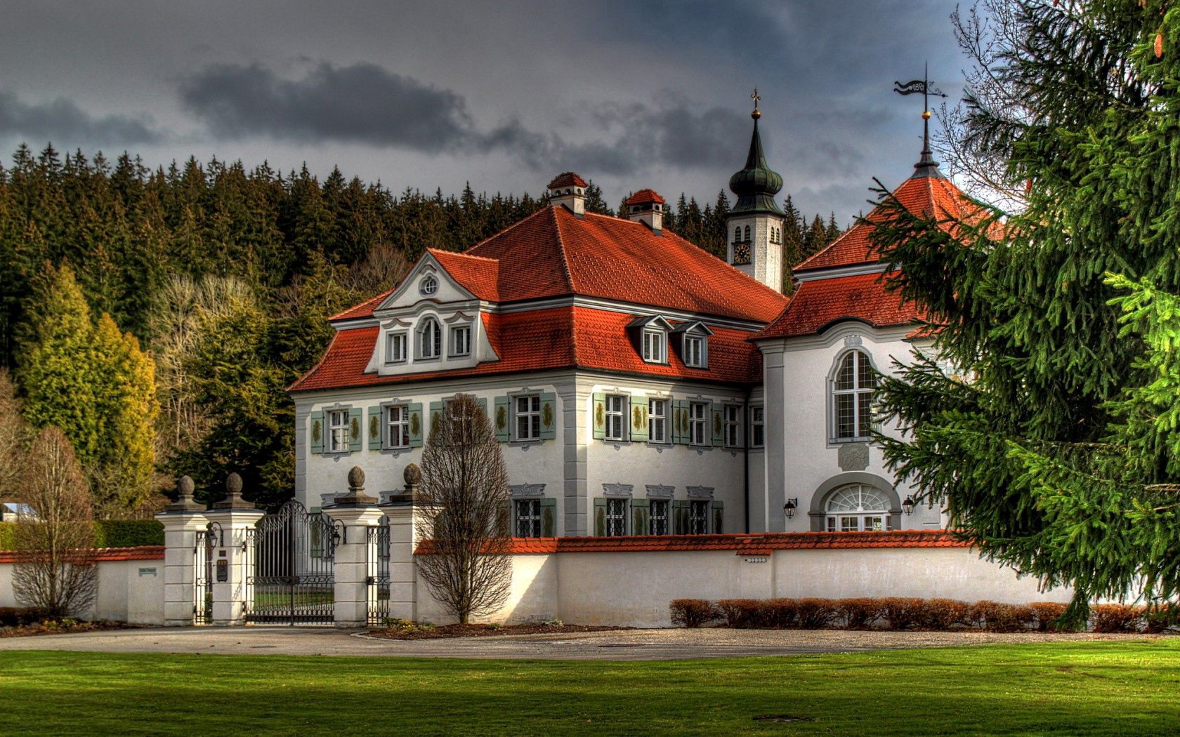 germany, leutkirch, city, building, house, fence, forest