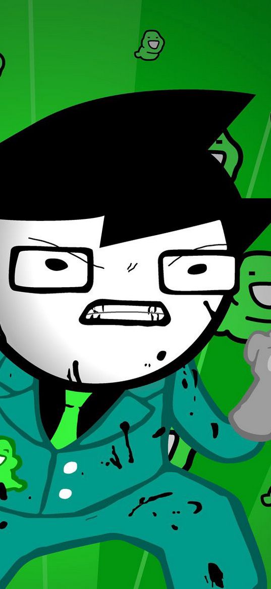 green, figure, aggression, style, homestuck