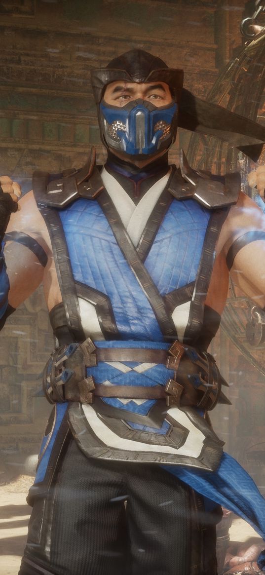 sub zero, mortal kombat, game, character, stance, magic