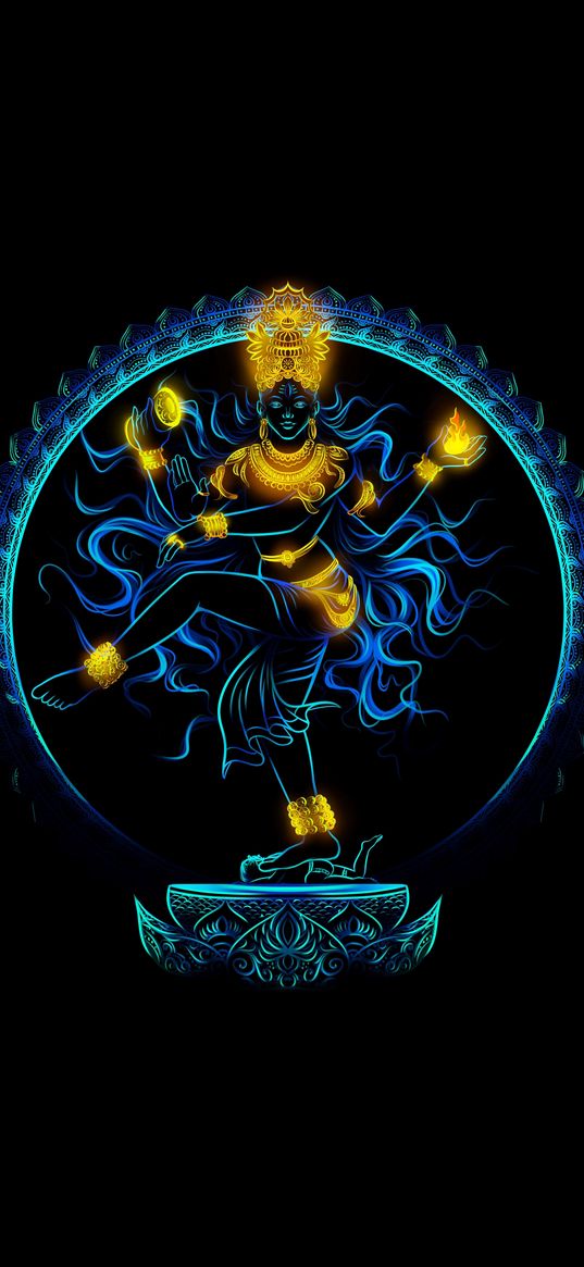 shiva, deity, statue, neon, india, art