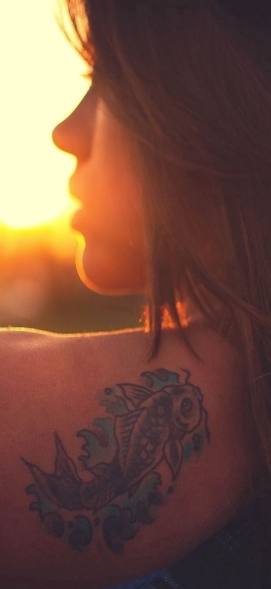 blonde, tattoo, light, hair