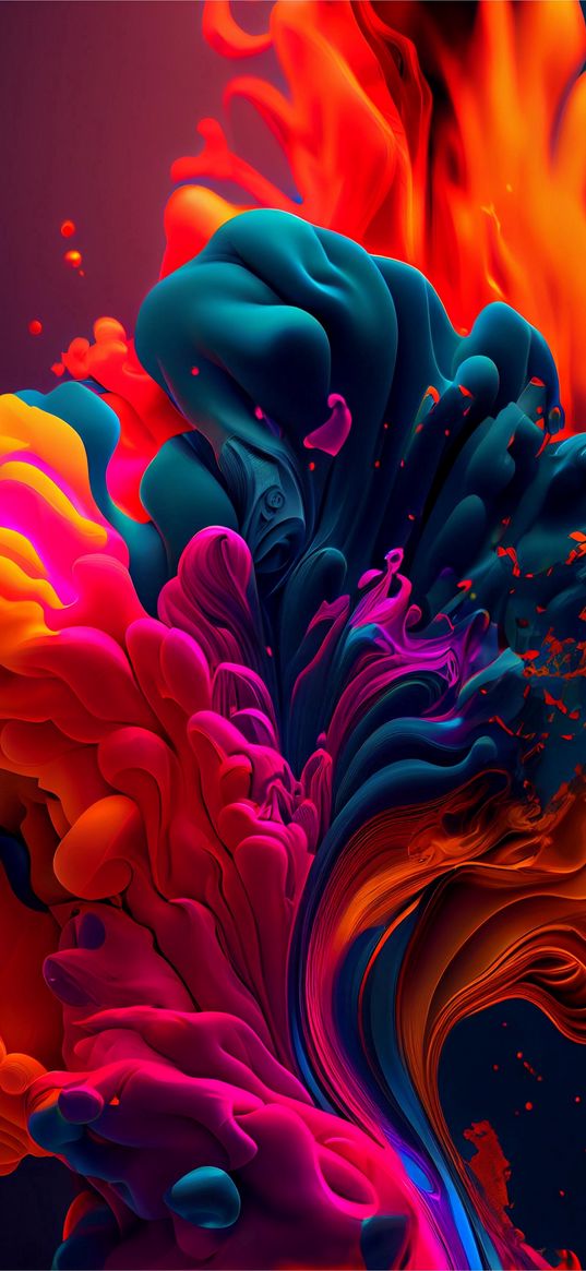 abstraction, explosion, splash, smoke, color, 3d, art