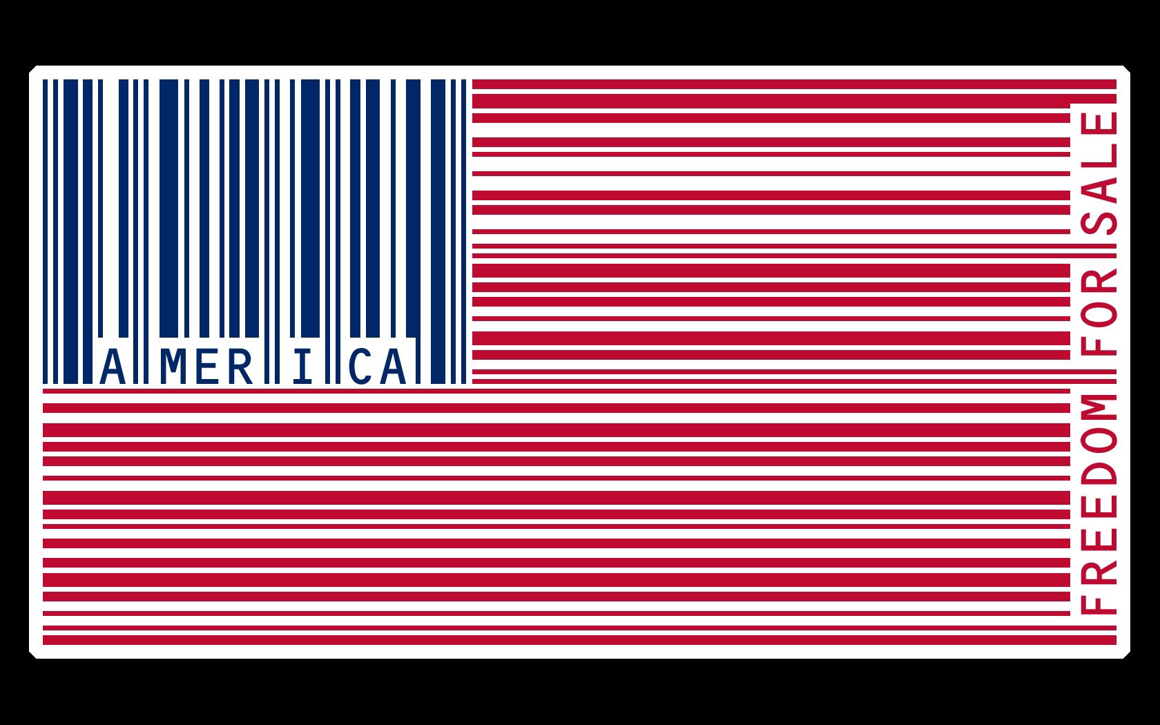 bar code, red, blue, white, america