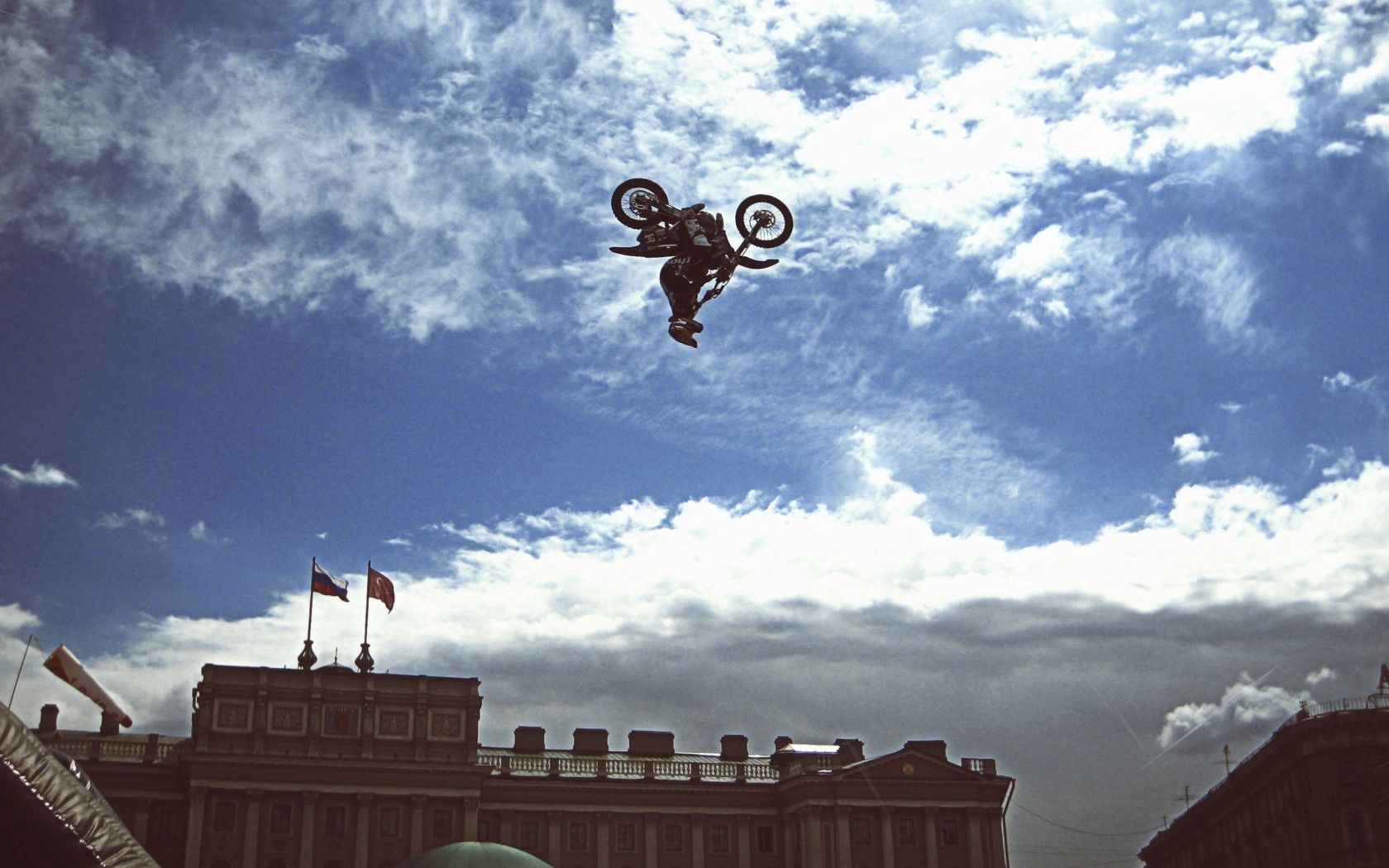 dirt bike, motorcycle, jump, show, sports, fmx, st petersburg