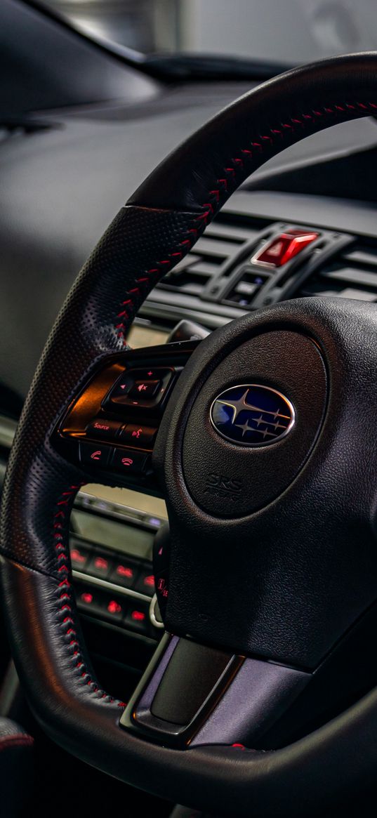 subaru, car, steering wheel, vehicle interior, shine, black