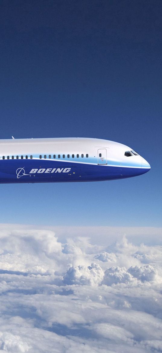 aviation, 787, dreamliner, boeing, sky, airplanes, clouds