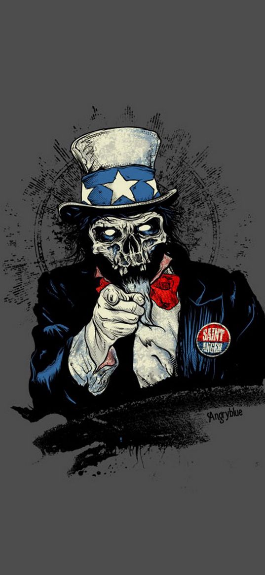 american, skull, propaganda, cylinder, dead