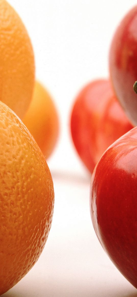 oranges, macro, apples