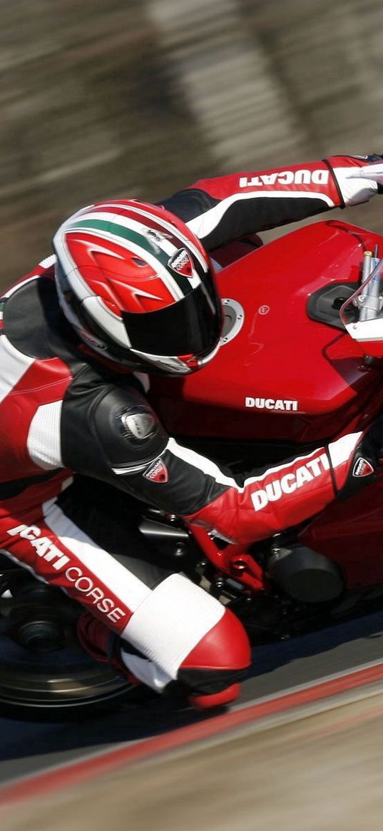 ducati, red, motorbike, ducati 1098, movement