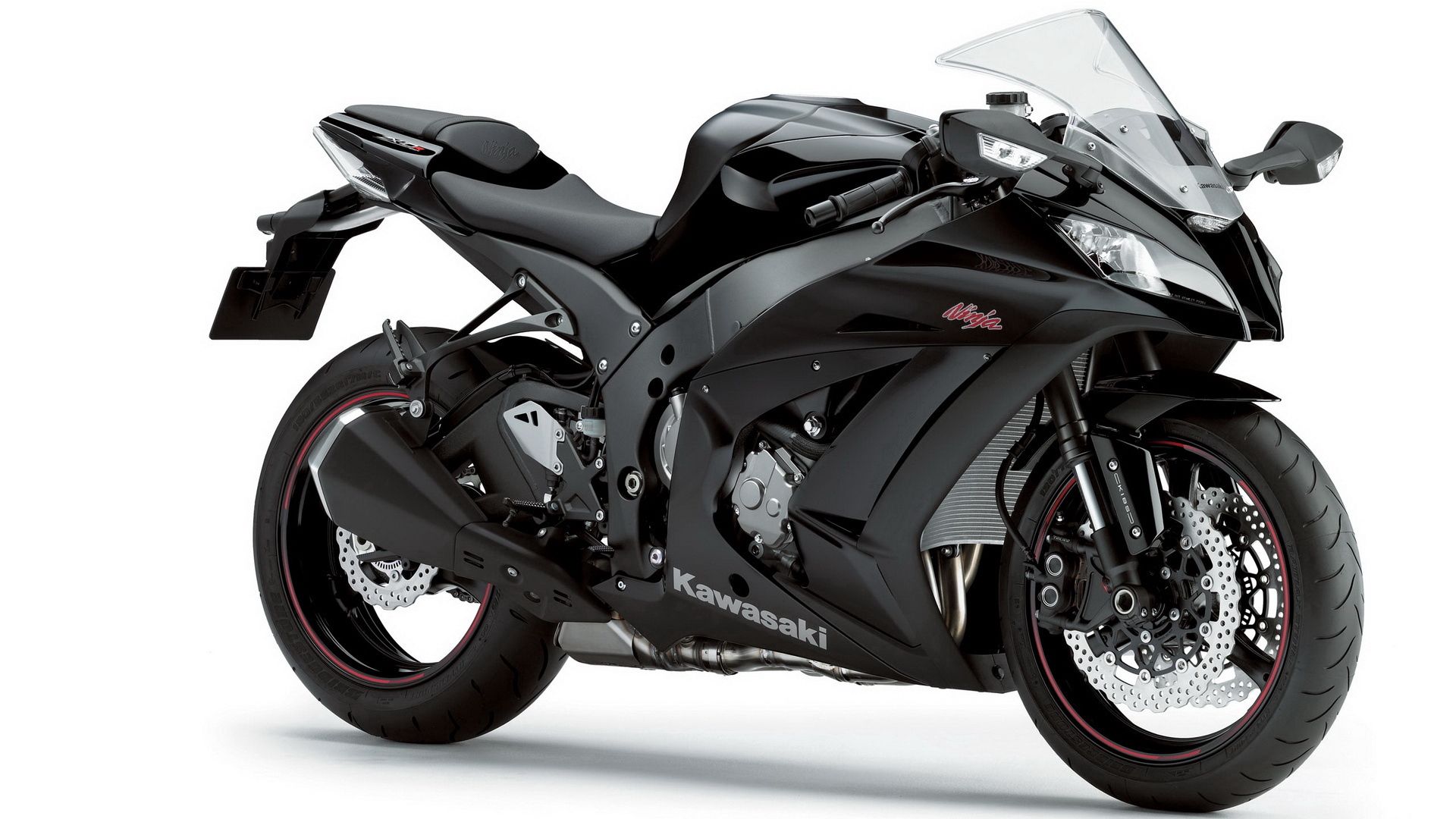 kawasaki, motorbike, black, kawasaki ninja