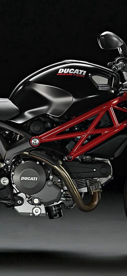 motorcycle, ducati monster, black, bike