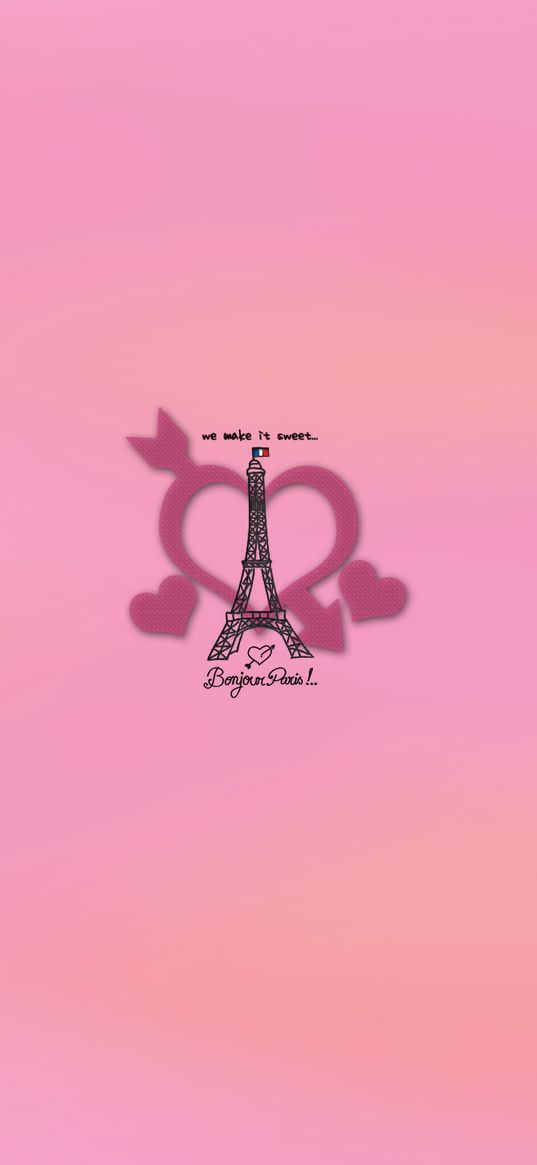 france, pink, heart, eiffel tower, paris